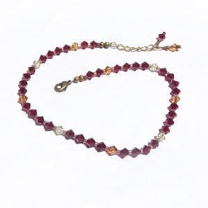 Ankle Bracelet Boho Gypsy Ruby Amber Topaz Glam